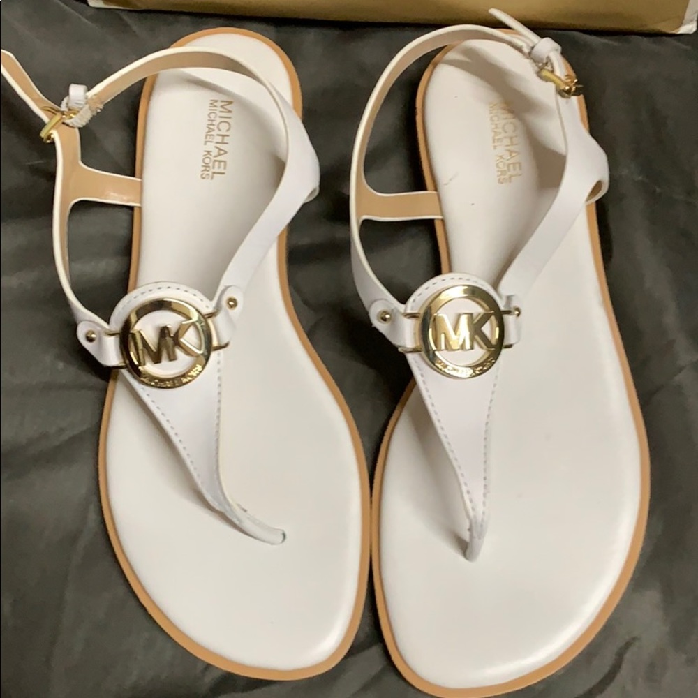 MK White Signature Sandals!  Super deal!